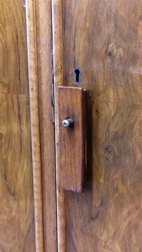 Antique Art Deco Bookmatched Burr Walnut Double Wardrobe Armoire