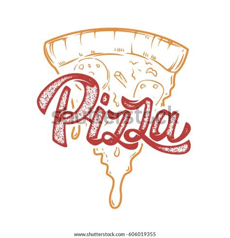 Pizza Hand Written Lettering Logo Label Stock Vector Royalty Free