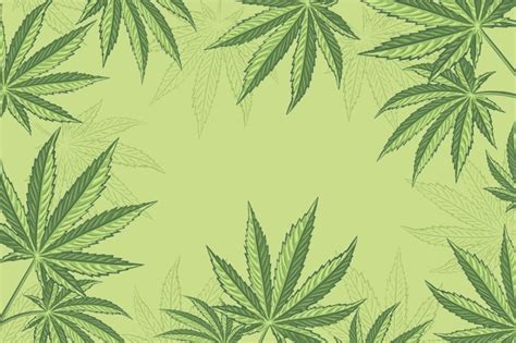 Free Vector | Botanical cannabis leaf background