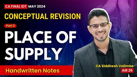 Ca Final Gst Revision Place Of Supply Comprehensive