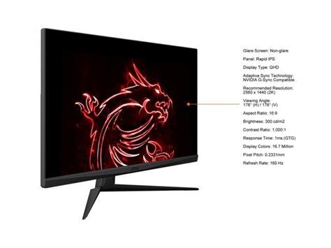 MSI Optix G273QF Monitor - Specs, Compare Prices | Pangoly