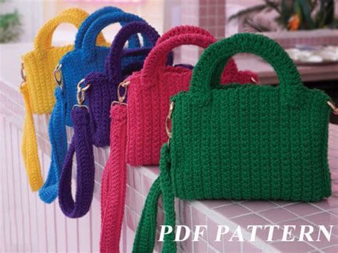 Crochet Pattern Mini Tote Bag Crochet Pattern Pdf Pattern Tote Bag