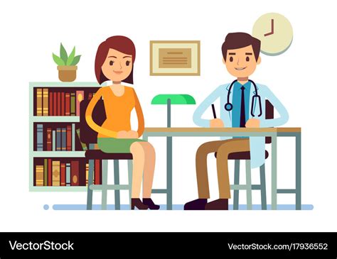 Medical Consultation With Doctor And Young Woman Vector Image