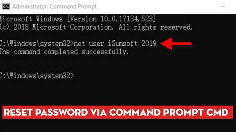 How To Reset Password Windows 10 Via Command Prompt Cmd Easy Youtube