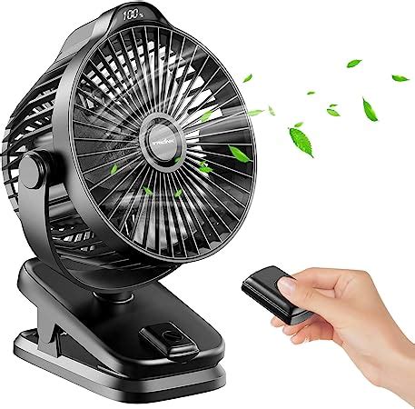 Small Clip On Fan With Remote Control 8000mAh Battery 5 Speeds 5