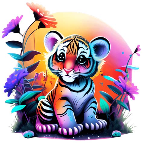 Adorable Tiger Cub In The Jungle Graphic Creative Fabrica