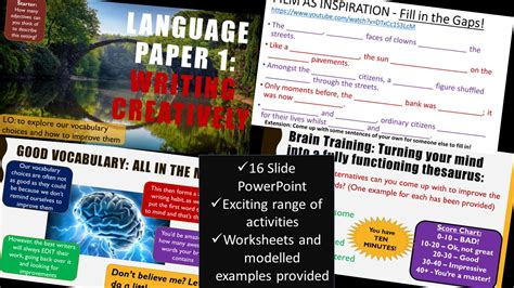 Creative Writing Masterclass - Vocabulary | Teaching Resources