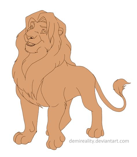 Tlk Male Lion Lineart Free By Demireality On Deviantart