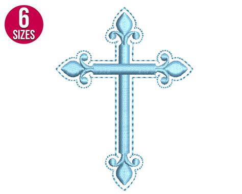 Christian Cross Embroidery Design Easter Design Machine Etsy