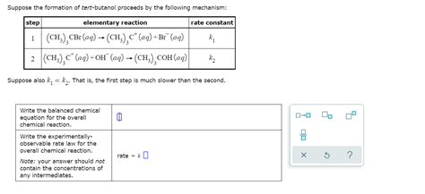 Solved Suppose The Formation Of Tert Butanol Proceeds By The Chegg