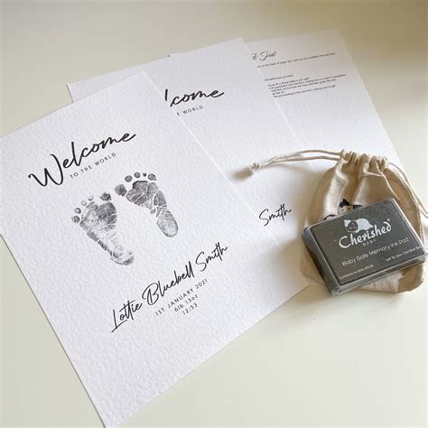 Simplistic Personalised Baby Footprint Kit Newborn T Etsy