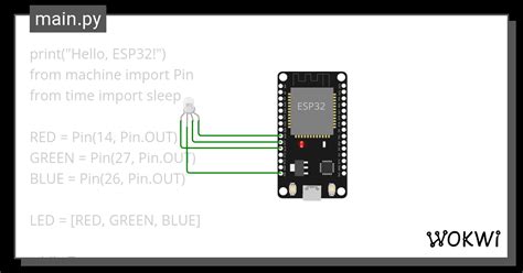 RGB LED Wokwi ESP32 STM32 Arduino Simulator