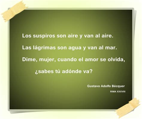 Gustavo Adolfo Becquer Los Suspiros Son Aire Y Van Al Aire