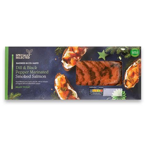 Smoked Salmon With Dill Black Pepper 250g Specially Selected ALDI IE