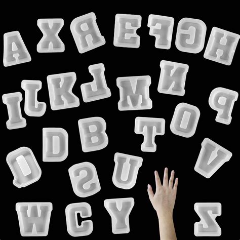 Amazon 4 Inch English Letter Resin Mold 26 Pack Alphabet Silicone