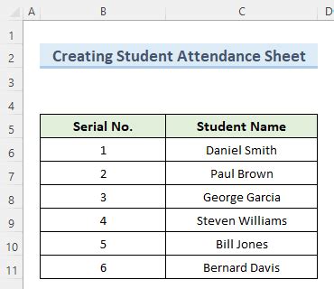 How To Make An Attendance Sheet In Excel With Formula Basic