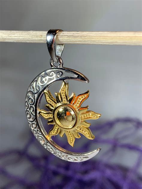 Moon Necklace Sun Necklace Celestial Jewelry Wiccan Jewelry