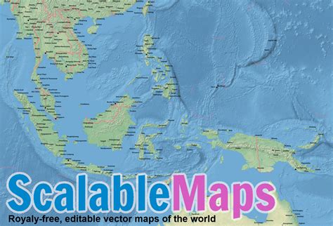 Scalablemaps Vector Map Of Southeast Asia Shaded Relief Raster