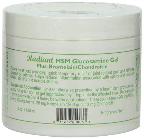 Msm Cream Plus Glucosamine Bromelain And Chrondroitin 4 Oz Jar