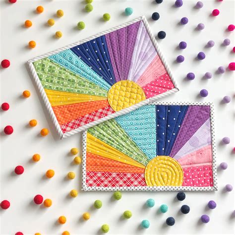 Quick And Easy Rainbow Sunset Mug Rug Tutorial Ameroonie Designs