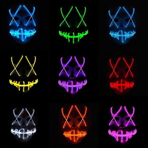 Tagital Halloween Mask LED Light Up Funny Masks The Purge Movie Scary