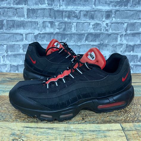 Nike Air Max 95 Black Challenge Red Running Shoes 749766 016 Mens Size 13 Ebay