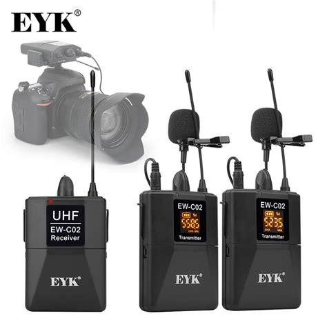 Eyk Ew C02 30 Channel Uhf Wireless Dual Lavalier Microphone System 60m