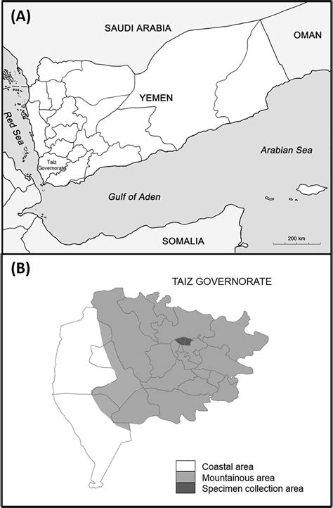 Map of Yemen and Taiz governorate. | Download Scientific Diagram