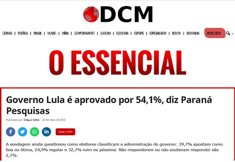 Di Rio Do Centro Do Mundo Cita Pesquisa Realizada Pela Paran Pesquisas