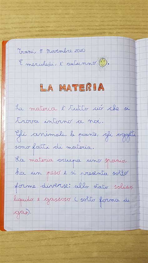 La Materia Classe Seconda