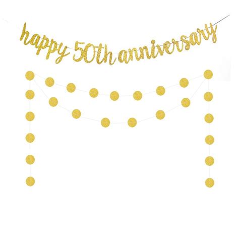 Glittery Gold Happy 50th Anniversary Banner 50th Anniversary Party