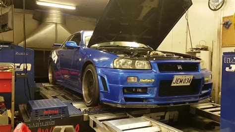 JEM034 R34 GTR 961KW 1288HP DYNO PULL YouTube