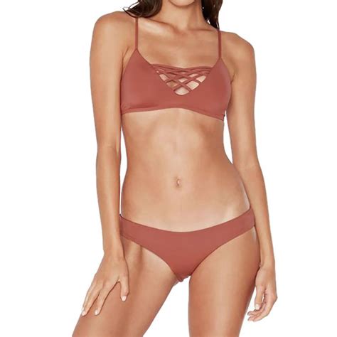 L Space Sensual Solids Sandy Classic Bikini Bottom Women S