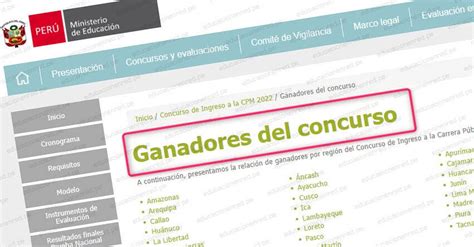 Minedu Public Lista De Ganadores Del Concurso De Nombramiento Docente