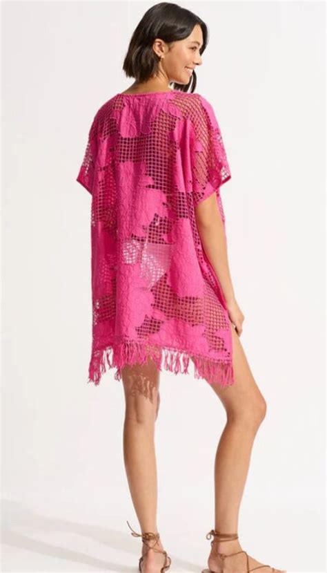 Seafolly Mesh Kaftan Fuchsia Rose Lingerie And Leisure