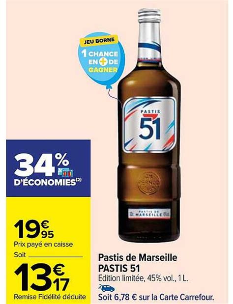 Promo Pastis De Marseille Pastis 51 Chez Carrefour ICatalogue Fr