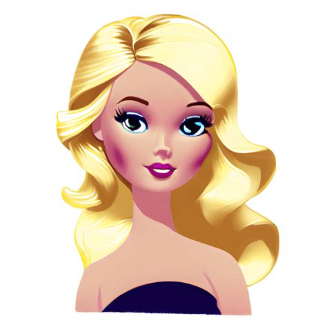 Dessin animé de tête de poupée Barbie blonde Creative Fabrica