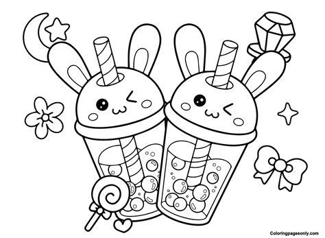 Boba Tea Coloring Pages Printable for Free Download