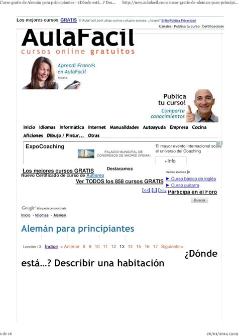 PDF Alemán para principiantes Dónde está Describir una