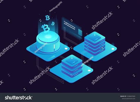 Cryptocurrency And Blockchain Concept Farm For Mining Bitcoins