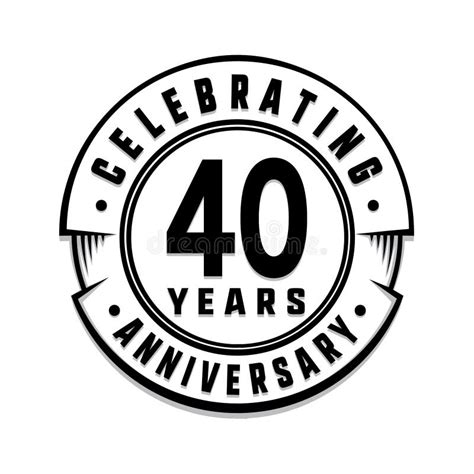 40 Years Anniversary Logo Template 40th Vector And Illustration Stock Vector Illustration Of