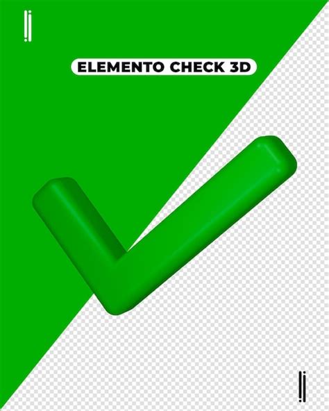 Ilustración Del Elemento 3d Del Icono De La Marca De Verificación Verde