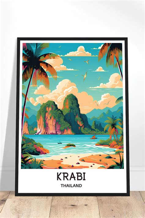 Krabi Travel Poster Krabi Travel Print Krabi Thailand Print Krabi Art