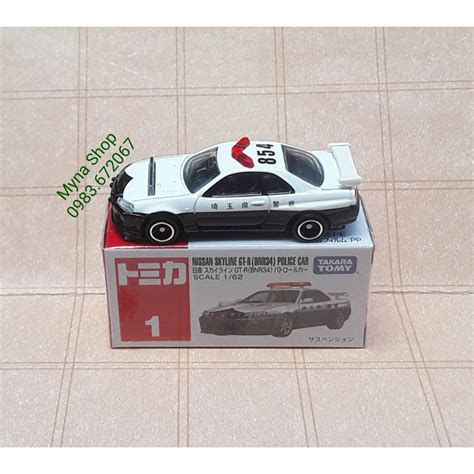 Đồ chơi mô hình xe tomica No 1 Nissan Skyline GT R BNR34 Police Car