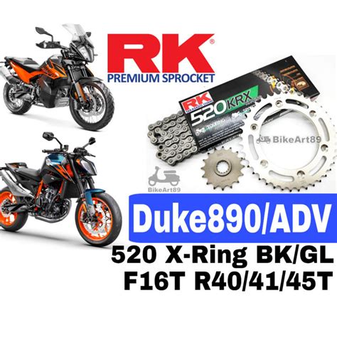 RK Sprocket Set KTM Duke 890 Adventure RK520 KRX X Ring Rivet Black