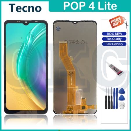 Original Tecno Pop 4 Lite LCD With Frame Display Touch Screen Digitizer