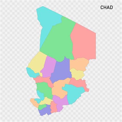 Premium Vector Isolated Colored Map Of Chad