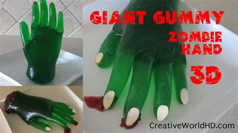 Diy Giant Gummy Zombie Handhalloween Candy Home Recipe How To