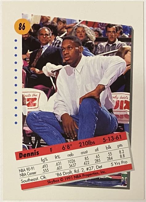 Dennis Rodman 1991 92 Skybox Detroit Pistons Basketball Card KBK Sports