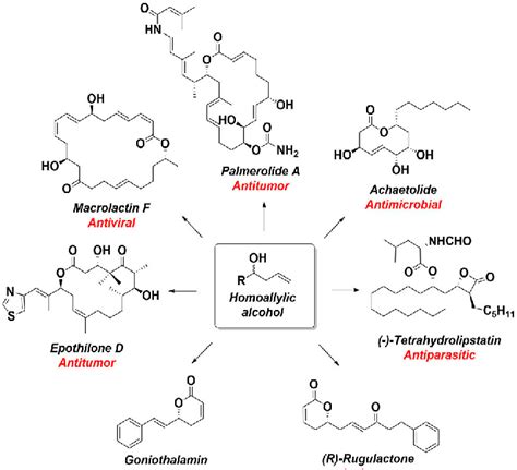 Examples Of Biologically Active Molecules Obtained From The Homoallylic